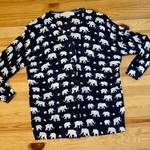 LOFT Dark Blue Sweater with White Pattern